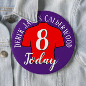 8誕生日サッカーバッジをパーソナライズするボタン 缶バッジ (インサイチュ)