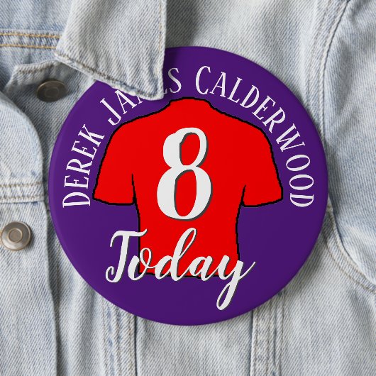8誕生日サッカーバッジをパーソナライズするボタン 缶バッジ (インサイチュ)