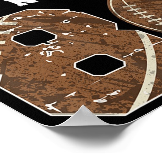 8誕生日サッカーボーイエイトサッカー ポスター (角)