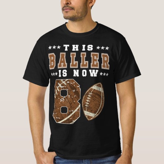 8誕生日サッカーボーイエイトサッカー Tシャツ (正面)