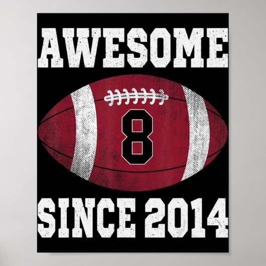 8誕生日サッカー選手8歳ヴィンテージR ポスター (正面)