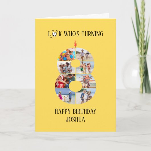 8誕生日フォトカード カード (正面)