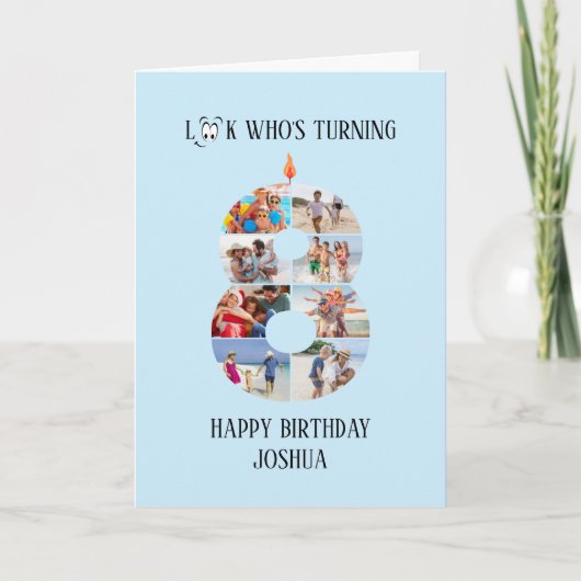 8誕生日フォトカード カード (正面)