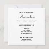 8誕生日フォトコラージュ白黒  招待状 (裏面)