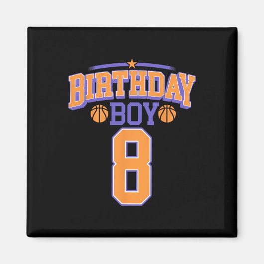 8誕生日ボーイバスケットボール恋人8歳Bday マグネット (正面)