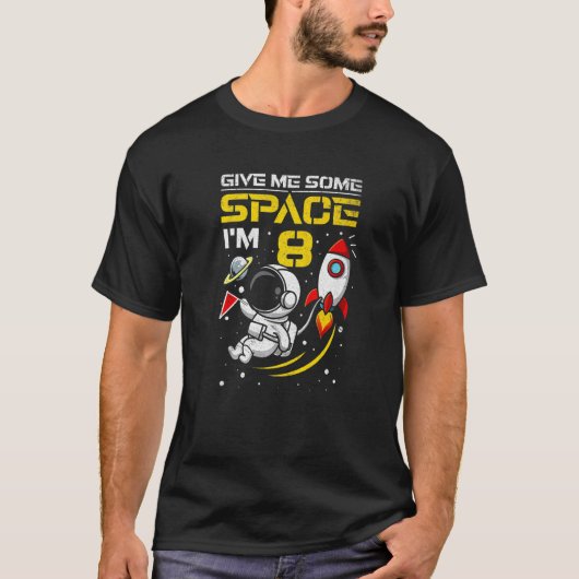 8誕生日ボーイ8歳オールドアウタースペースアストロナウ Tシャツ (正面)