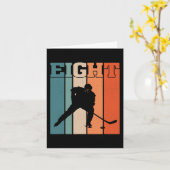 8誕生日レトロアイスホッケー8歳ボーイガール カード (黄色い花)