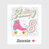 8誕生日ローラースケート転がスから8歳まで シール (シート)