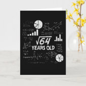 8誕生日平方根64 - 8歳Bday カード (黄色い花)