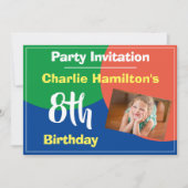 8誕生日招待状と写真 (正面)