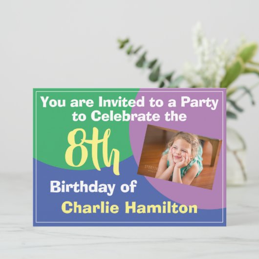 8誕生日招待状と写真 (スタンド正面)