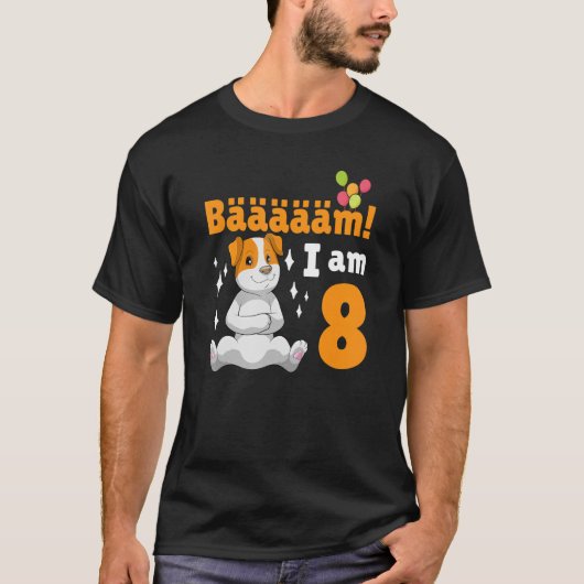 8誕生日犬をテーマにした誕生日パーティー8歳 Tシャツ (正面)