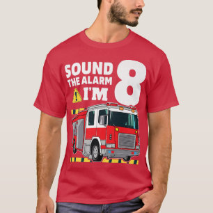 8誕生日男の子の消防車8 8歳Firef Tシャツ