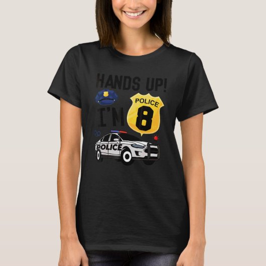 8誕生日警察官ボーイ8歳O Tシャツ (正面)