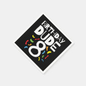 8誕生日8年オールドボーイパーティー誕生日Dude 8 スタンダードカクテルナプキン (角)