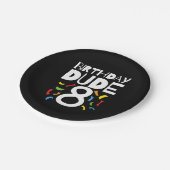 8誕生日8年オールドボーイパーティー誕生日Dude 8 ペーパープレート (アングル)