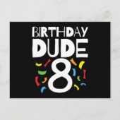 8誕生日8年オールドボーイパーティー誕生日Dude 8 ポストカード (正面)