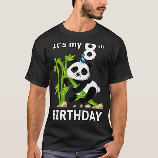 8誕生日8歳パーティー動物パンダ7 Tシャツ (正面)