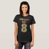 8誕生日8歳ブロック建物少年キッズ Tシャツ (正面フル)