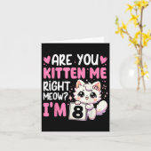 8誕生日8歳8歳の子ネコB カード (黄色い花)
