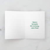 8誕生日:おもしろいレインボー#,名前をカスタムする&写真 カード (内部)