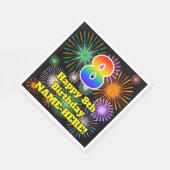 8誕生日:おもしろい花火パターン+虹8 スタンダードランチョンナプキン (角)