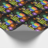 8誕生日:おもしろい花火、レインボールック# "8" ラッピングペーパー (角)