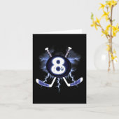 8誕生日 – アイスホッケー8歳のギフト カード (黄色い花)
