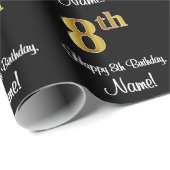 8誕生日:エレガント豪華なフェイク金ゴールドルック# ラッピングペーパー (ロールコーナー)