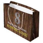 8誕生日：カントリーインスパイアウエスタンルック、名前 ラージペーパーバッグ (裏面アングル)