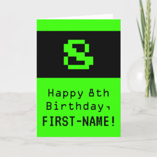 8誕生日：ネディ/オタク系のスタイル「8」と名前 カード