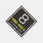 8誕生日:フローラ花数名前をカスタムする スタンダードランチョンナプキン (角)