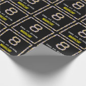 8誕生日:フローラ花数名前をカスタムする ラッピングペーパー (角)