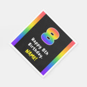 8誕生日: Rainbow Spectrum # 8、名前をカスタムする スタンダードランチョンナプキン (角)