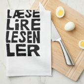 8読言語リノプリントキッチンタオル キッチンタオル (四つ折り)