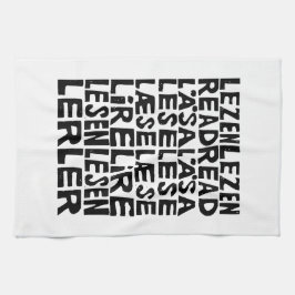 8読言語リノプリントキッチンタオル キッチンタオル