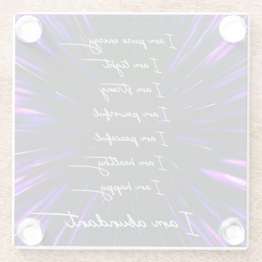 8豊かさと成功のための肯定 ガラスコースター (裏面)