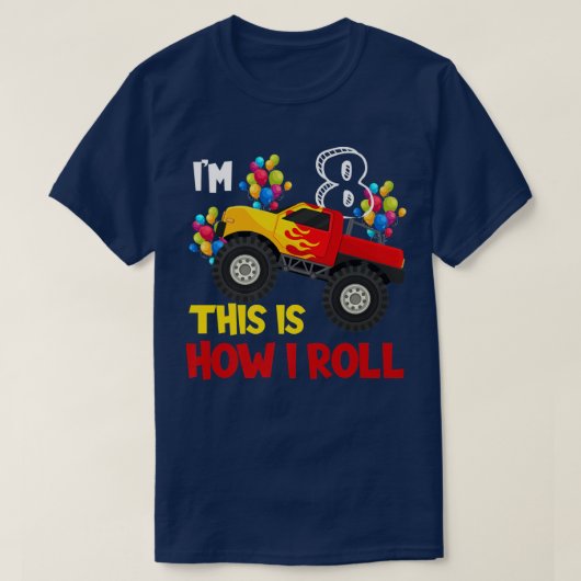 8転がthはモンスタートラック8誕生 tシャツ (デザイン正面)