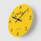 8進数のクロックはベース8で生活を送る ラウンド壁時計 (傾斜)
