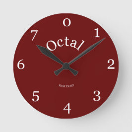 8進数のクロックは、8赤のベースで生活を送る ラウンド壁時計
