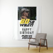 80おもしろいだから何引用文写真80th誕生日パーティー タペストリー (インサイチュ)