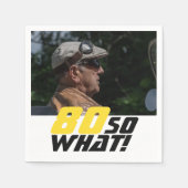 80おもしろいだから何引用文80誕生日 スタンダードカクテルナプキン (正面)