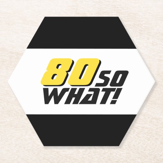 80おもしろいだから何引用文80誕生日 ペーパーコースター (正面)