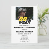 80おもしろいだから何引用文80誕生日 招待状 (スタンド正面)