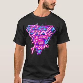 80おもしろいの女の子はただおもしろいを持ちたい1980sスタイル tシャツ