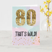 80おもしろい歳の誕生日カード。 カード (黄色い花)