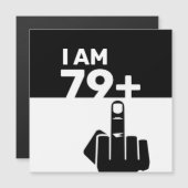 80おもしろい番目の誕生日ギフト， 79 Plus one マグネット招待状 (正面/裏面)