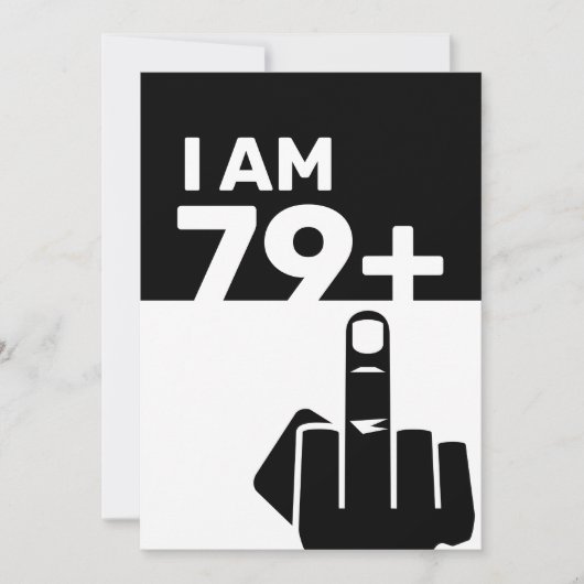 80おもしろい番目の誕生日ギフト, 79 Plus one 招待状 (正面)