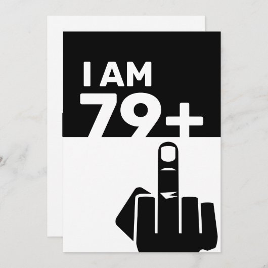 80おもしろい番目の誕生日ギフト， 79 Plus one 招待状 (正面/裏面)