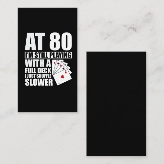 80おもしろい番誕生日トランプのポーカー選手80歳 名刺 (正面/裏面)